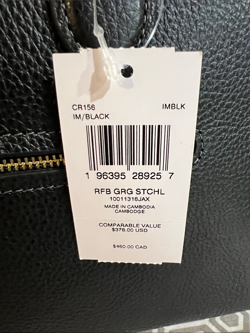 Coach Black Pebbled RFB GRG Leather Satchel with Gold Hardware - Picture 3 of 7